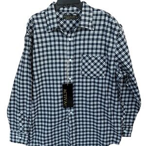Ativa Black and White Casual Button Down Shirt